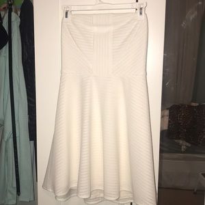 Strapless white skater dress